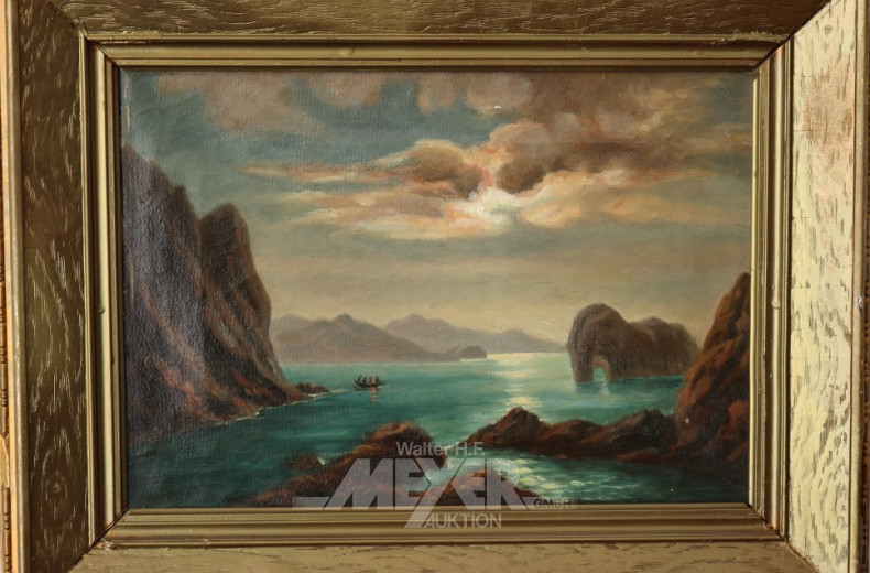 kl. Gemälde ''Südliche Küstenlandschaft