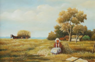 Gemälde ''Bäuerin bei der Ernte''