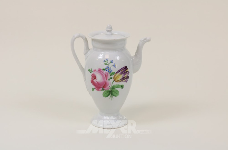 Porzellan-Mokkakanne, Meißen, Ende 19.