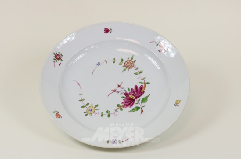 antiker Porzellanteller, MEISSEN, 19.