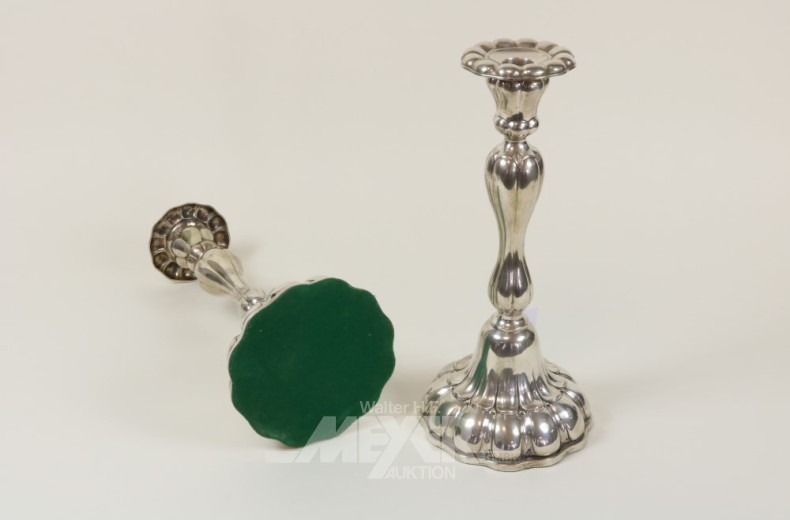 Paar gr. Tischleuchter, 800er Silber