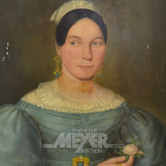 Gemälde, Biedermeier-Portrait einer Dame