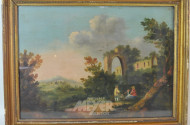 2 Gemälde, Gegenstücke, 19. Jh.