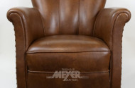 Salon-Ledersessel, braun,