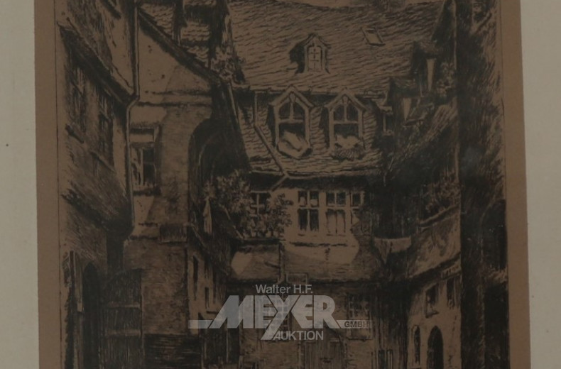 Druck ''Hofchen im steinernen Haus''