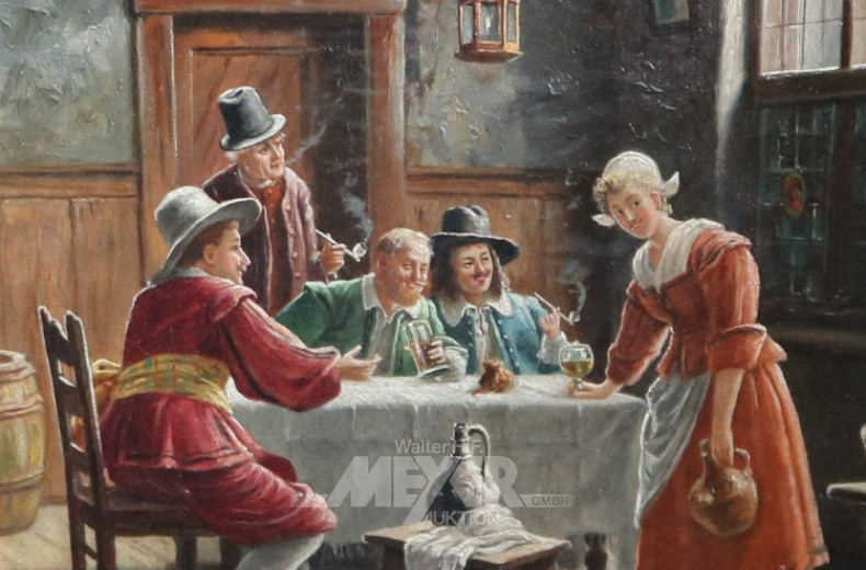 Gemälde ''Holl. Interier mit Staffagen''