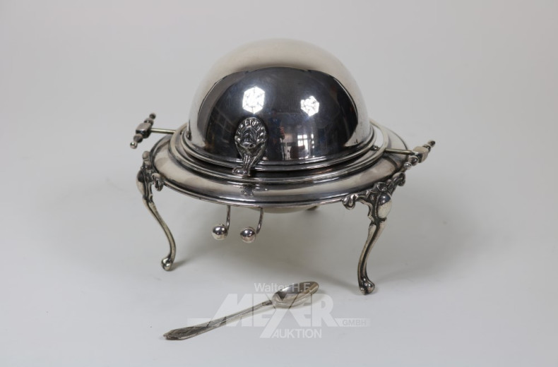 Kaviarschale m. Glaseinsatz und Löffel,