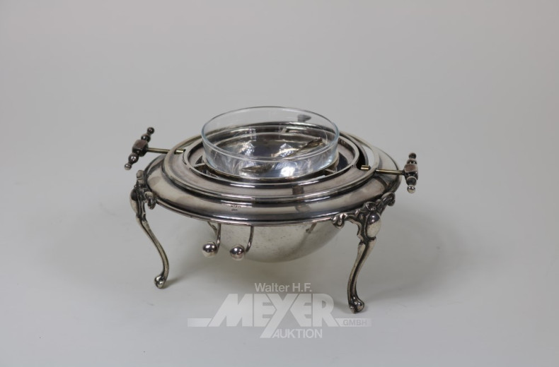 Kaviarschale m. Glaseinsatz und Löffel,