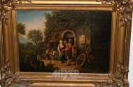 Gemälde ''Kutscherstation mit Staffagen''