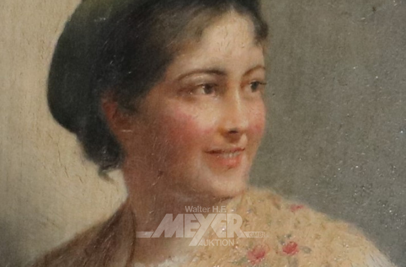 2 Gemälde ''Damen- und Herrenportrait''