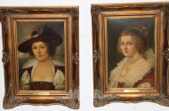 Paar Gemälde ''Damenportraits''