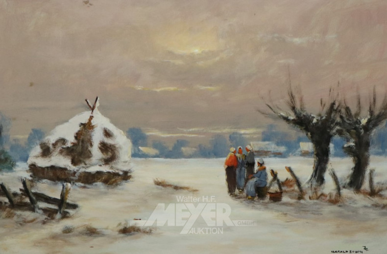 kl. Gemälde ''Winterliche Landschaft''