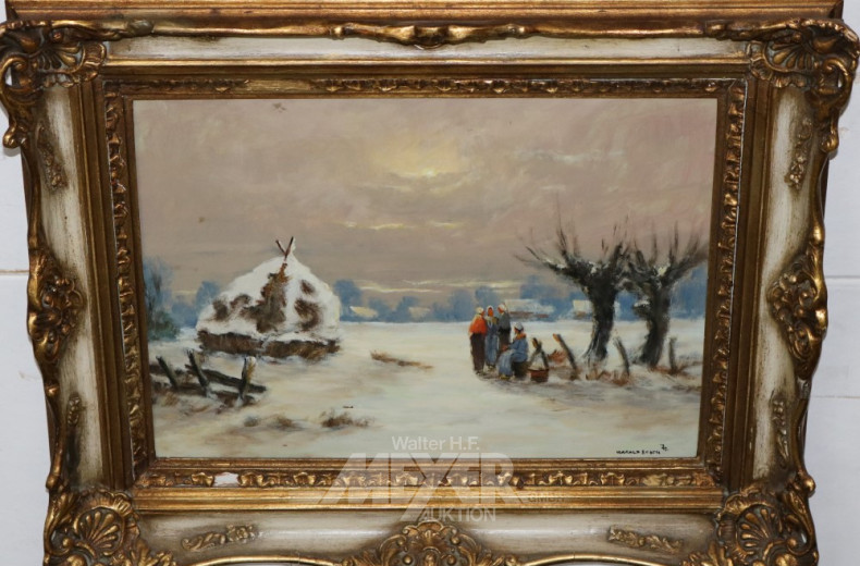 kl. Gemälde ''Winterliche Landschaft''