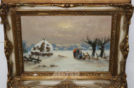 kl. Gemälde ''Winterliche Landschaft''