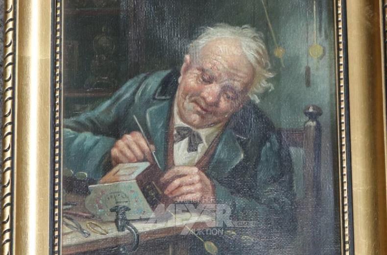 Paar kl. Gemälde ''Herrenportraits -