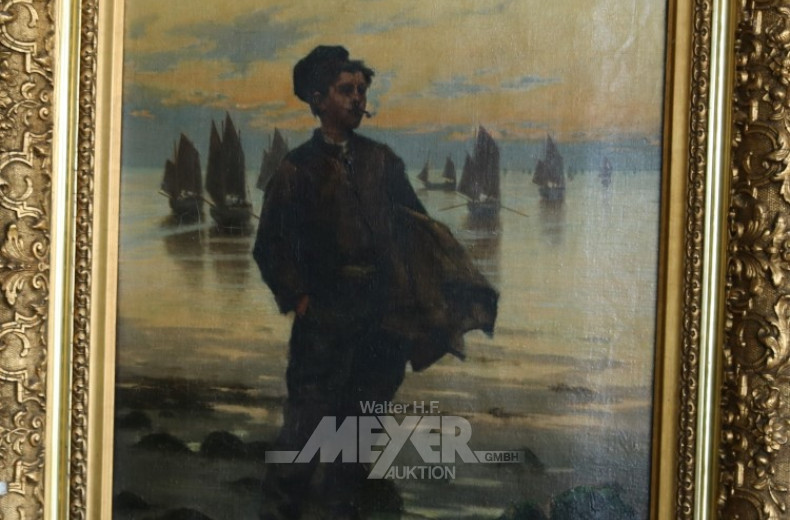 Gemälde ''Fischerjunge an der Küste''