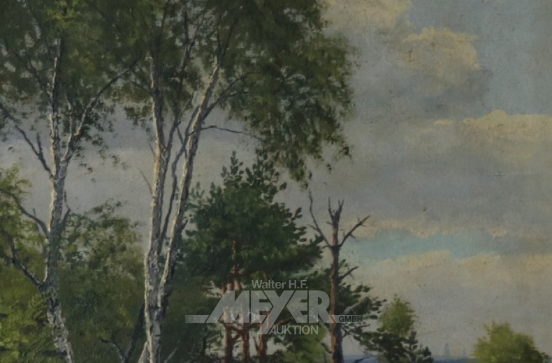 Gemälde ''Heidelandschaft mit Birken''
