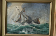 Gemälde ''Schiffbruch auf hoher See''