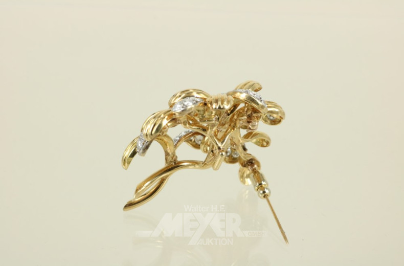 Brosche, 750er GG, ca. 35 g.,