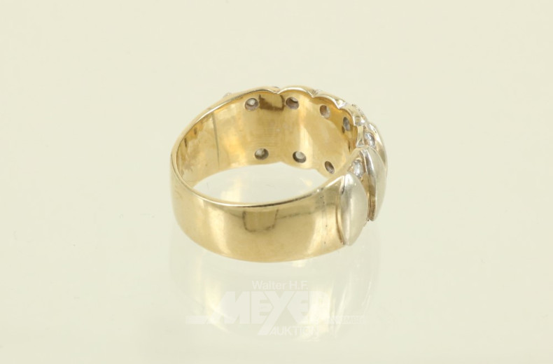 Damenring, 750er GG, mit 12 kl.