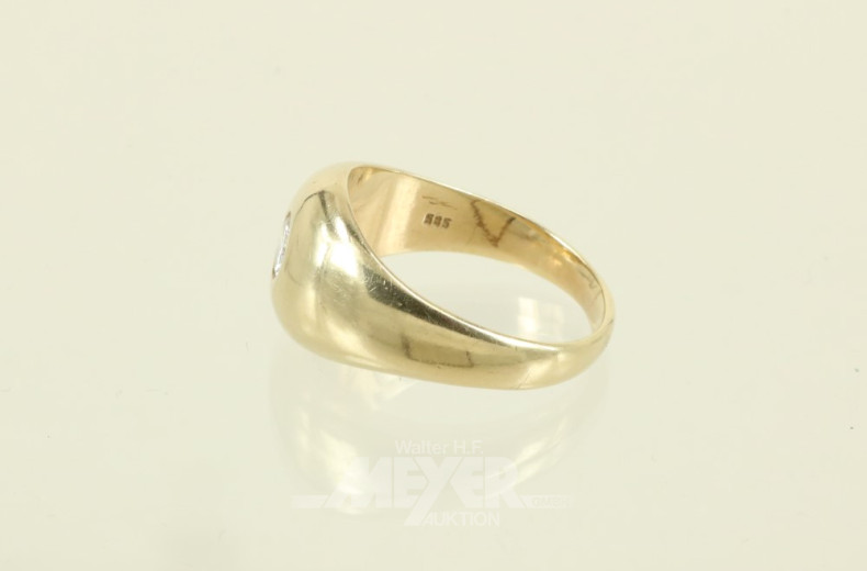 Herren-Bandring, 585er GG, besetzt mit