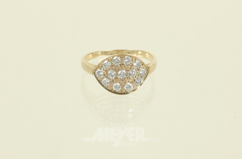 Damenring, 585er GG, besetzt mit