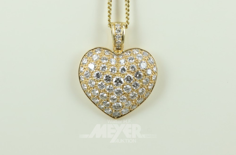 Anhänger, 750er GG, herzförmig