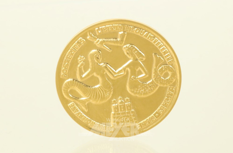 Medaille ''PORTUGALESER'', 980er Gold,