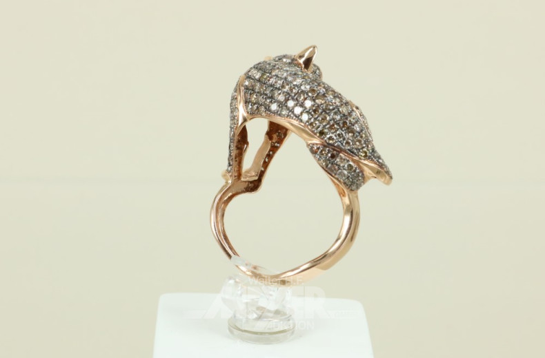 Damenring, 750er Roségold, in Form eines