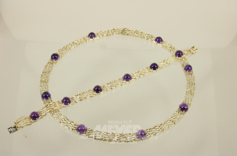 Collier mit passendem Armband, 585er GG,