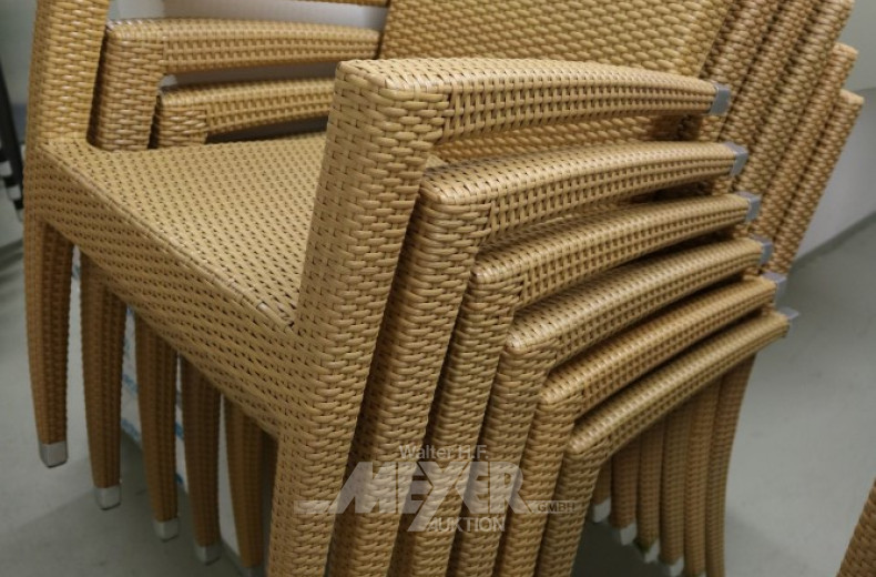 6 Garten-/Terrassen-Armlehnstühle