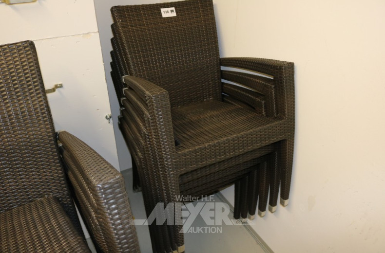 6 Garten-/Terrassen-Armlehnstühle,