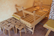 Saunabänke mit Polsterauflage sowie 5