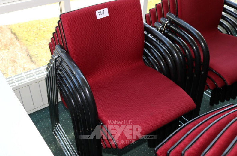 6 Stapel-Armlehnstühle, massiv