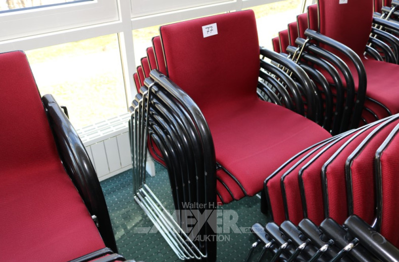 6 Stapel-Armlehnstühle, massiv