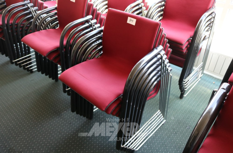 6 Stapel-Armlehnstühle, massiv