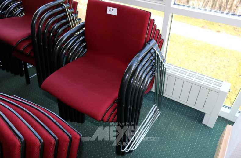 6 Stapel-Armlehnstühle, massiv