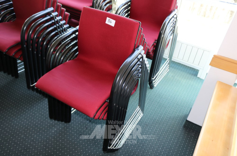 6 Stapel-Armlehnstühle, massiv