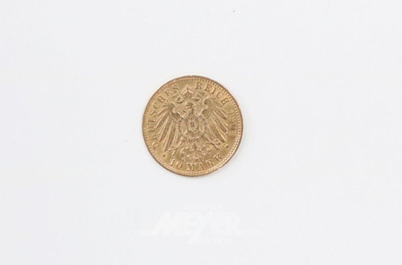 Goldmünze ''10 Mark'', 1903 G,