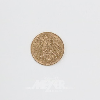 Goldmünzen ''20 Mark'', 1900 D