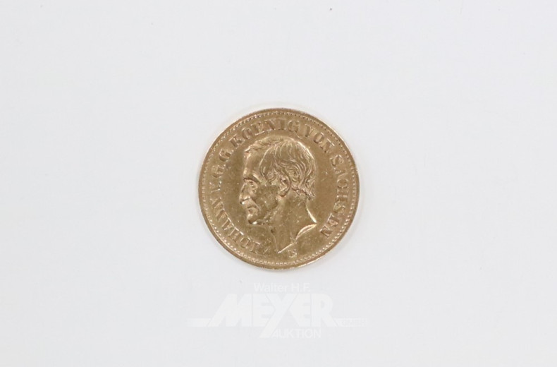 Goldmünzen ''20 Mark'', 1873 E,