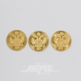 3 Goldmünzen, Dukaten, 1915