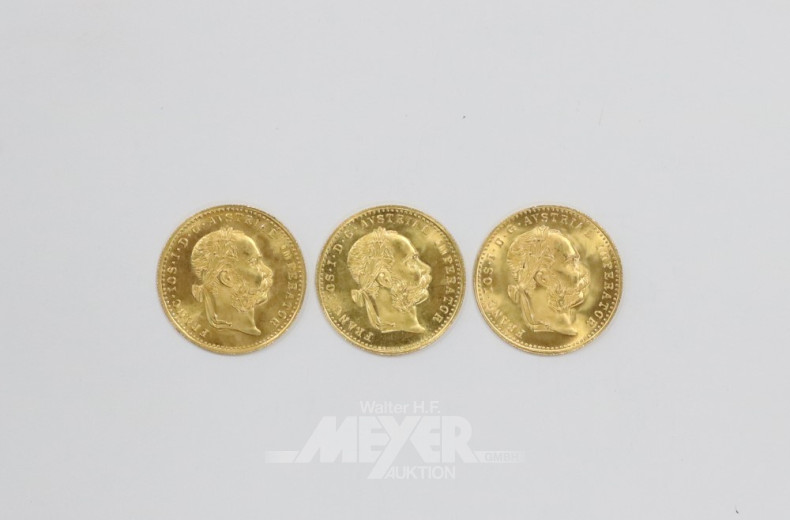 3 Goldmünzen, Dukaten, 1915