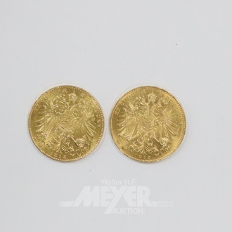 2 Goldmünzen ''20 Kronen'',