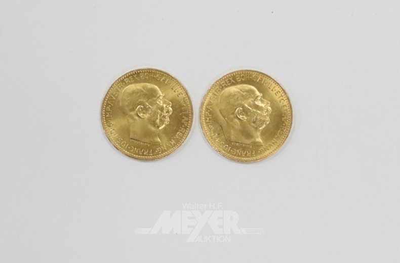 2 Goldmünzen ''20 Kronen'',