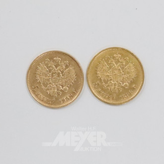 2 kl. Goldmünzen, Russland,
