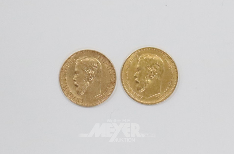 2 kl. Goldmünzen, Russland,