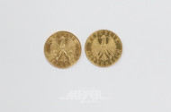 2 Goldmünzen ''25 Schilling'', 1926 + 1931,