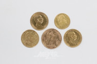 3 kl. Goldmünzen Frankreich sowie