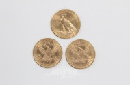 3 Goldmünzen ''10 Dollars''